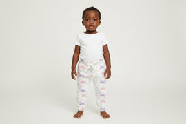 White All Over Print Butterfly Joggets