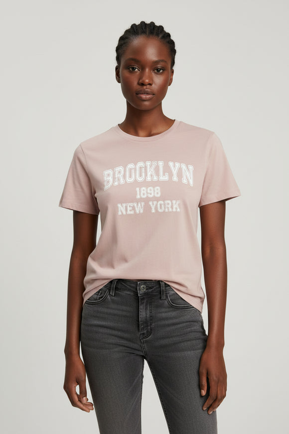 Pale Pink Graphic T Shirt