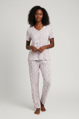 Purple Poly Spandex Table Pj Set