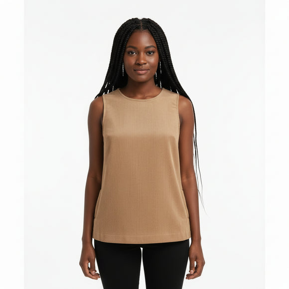 Brown Sleeveless Top