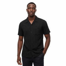 Black Mens Emb Casual Shirt REDTAG