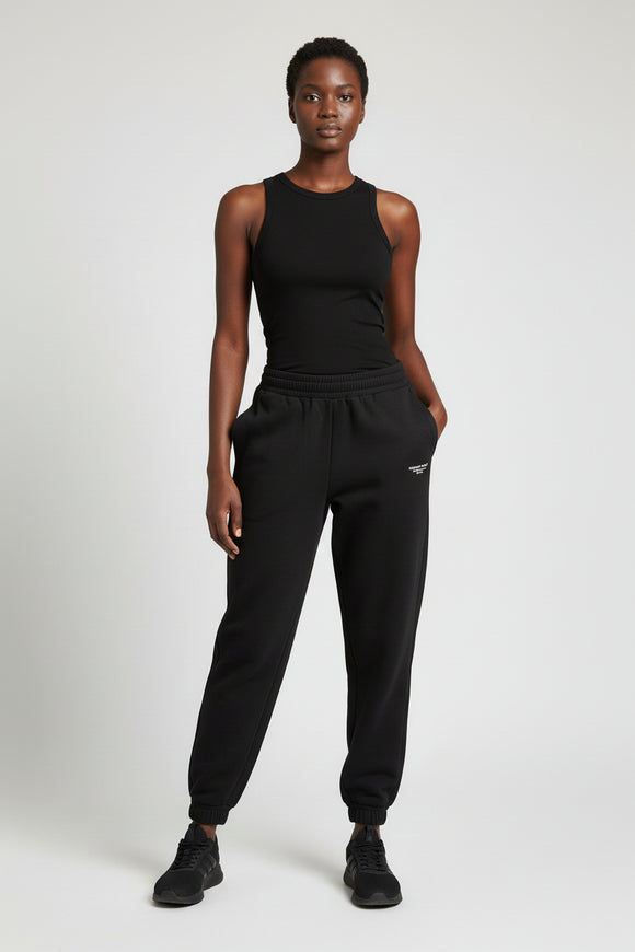 Black Elasticated Waist Placemnt Print Jogger