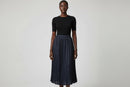 Plisse Textured Skirt Navy Blue-1