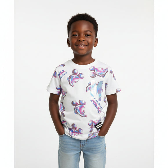 White Hyperverse Aop Mickey Oversized T Shirt White REDTAG