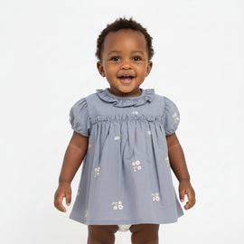 Denim Blouse With All Over Embroidery