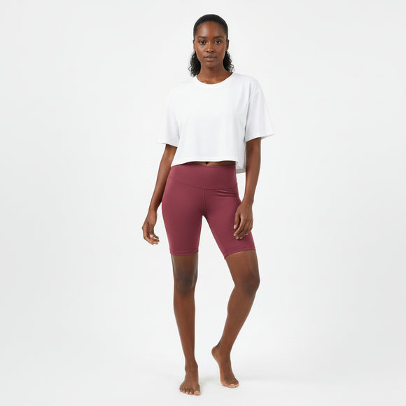 Burgundy Biker Short