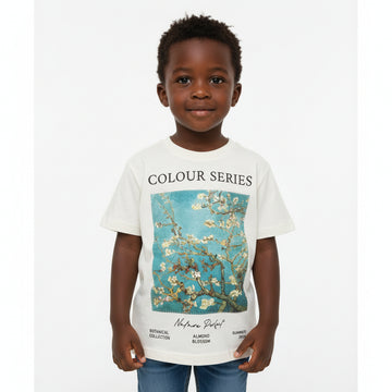 Junior Boys Lt Blue Front   Back Woven Badge Short Sleeve T Shirt Blue REDTAG