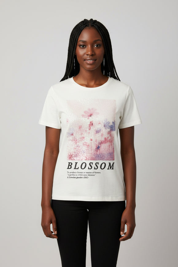 White Sequencet Shirt Ivory