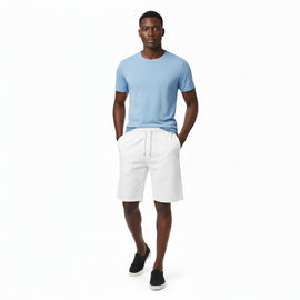 White Color Knit Denim Short REDTAG