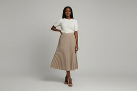 Pleated Skirt Brown