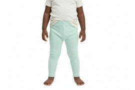 Light Green Flower Placement Rib Legging