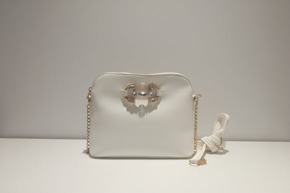 White Embellished Cross Body Bag