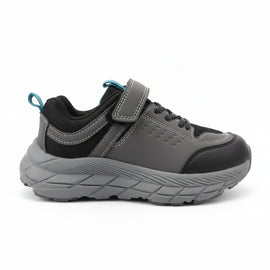 Grey Material Block Sneakers  Mid Grey