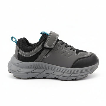 Grey Material Block Sneakers  Mid Grey