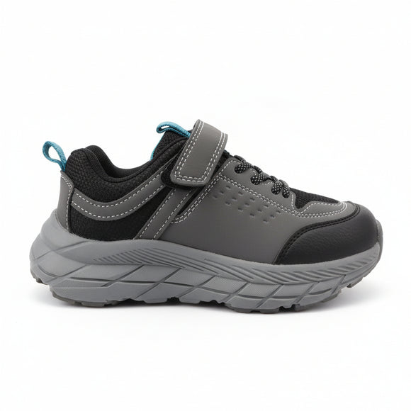 Grey Material Block Sneakers  Mid Grey