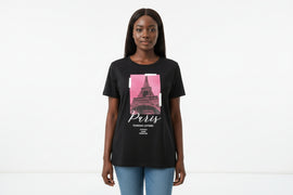 Black Paris Foil T Shirt
