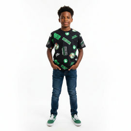 Black Nba Celtics Aop T Shirt Black
