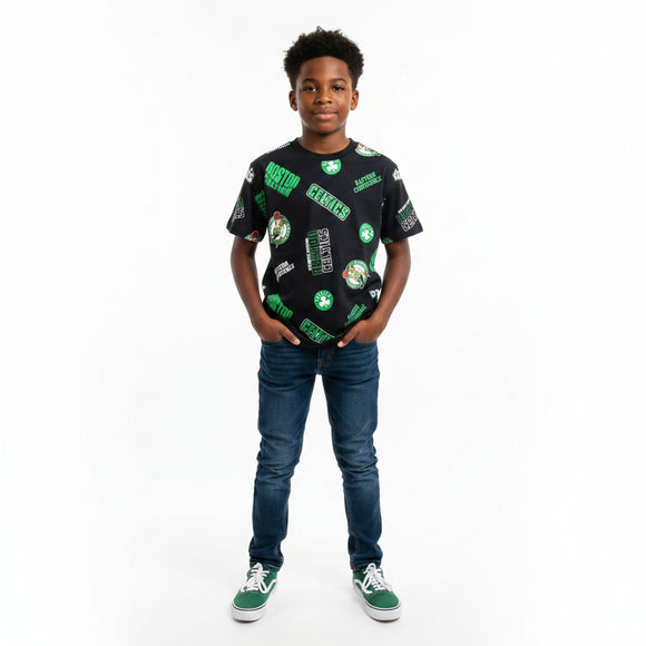 Black Nba Celtics Aop T Shirt Black