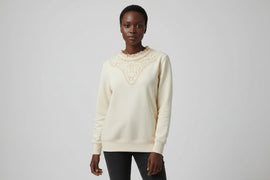 Ecru Front Detailed Sweatshirt