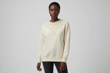 Ecru Front Detailed Sweatshirt