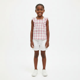 Pink Yarn Dyed Seersucker