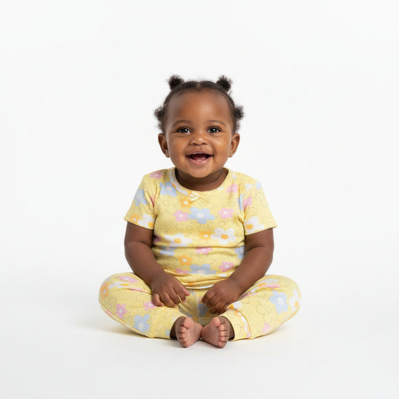 Yellow Floral All Over Print Pyjama Set Yellow REDTAG