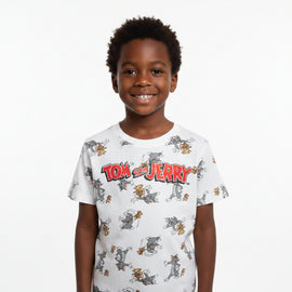 REDTAG Mid-Grey Cartoon Printed T-Shirt