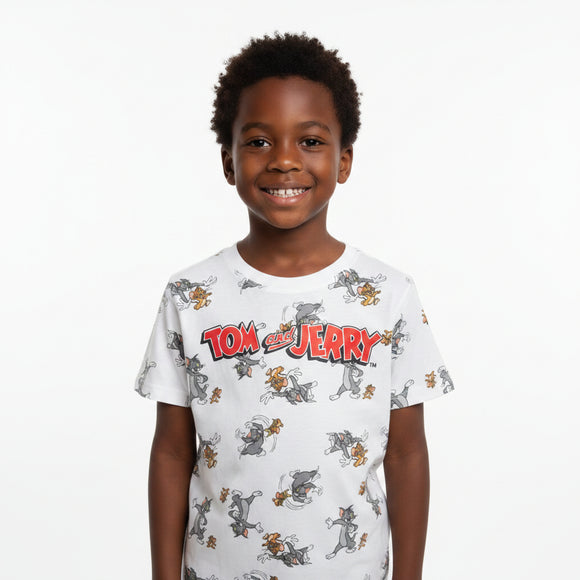 REDTAG Mid-Grey Cartoon Printed T-Shirt