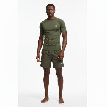Olive Solid Shorts Green
