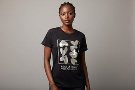 Black Foil Printed T Shirt