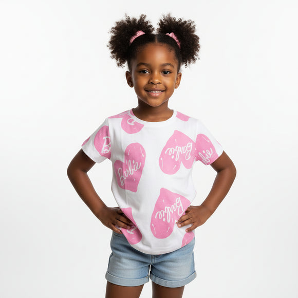 White Barbie Aop T Shirt White