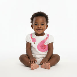 Light Pink 3D Flamingo Print Tee Pale Pink