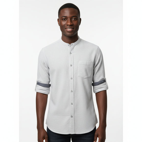 Sky Blue Seersucker Shirt