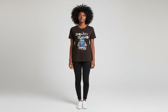 Black Squid Game Printed T Shirt