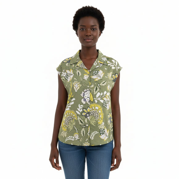 Printed Button Down Collared Resort Shirt  Assorted