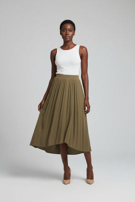 Flared Knit Skirt Brown