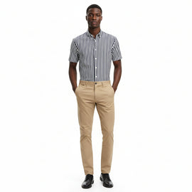 Beige Satin Slim Chino