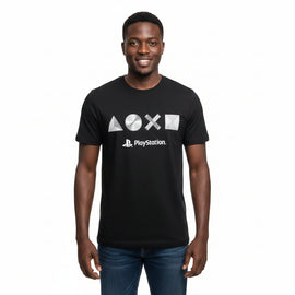 Black Play Station Drop Sholder Tshirt Black