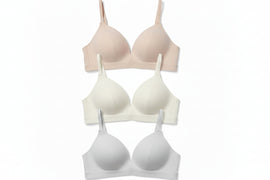 Nude Ivory Grey 3 Pack Non Wired Bras Assorted