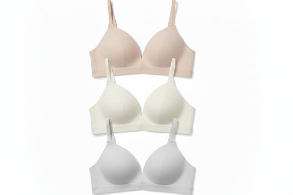 Nude Ivory Grey 3 Pack Non Wired Bras Assorted