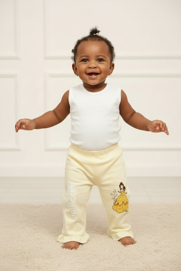 Yellow Princess Active Pants With Frill At Hem Yellow