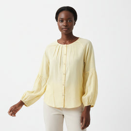 Pale Yellow Long Sleeves Blouse