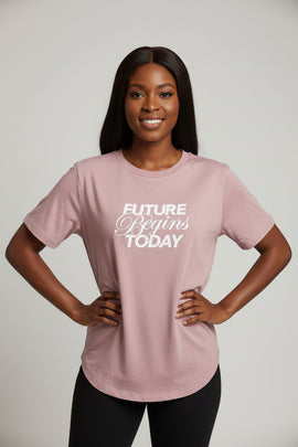 Pale Pink Curved Hem Active T Shirt