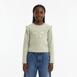 Sage Butterfly 3D Work L S T Shirt