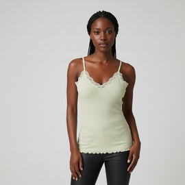 Pale Green Strappy Lace Vest