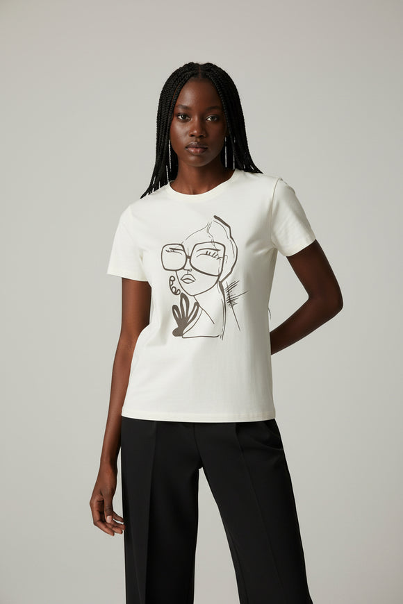 Ivory Lady Printed T Shirt