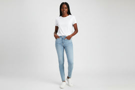 Light Blue Stretched Mom Jeans Light Wash