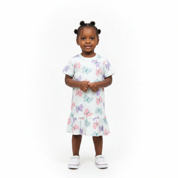 Blue Buttefly Aop  S S Nightshirts   Blue