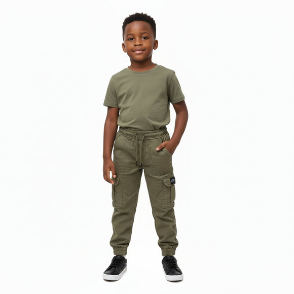 Olive Coloured Knitted Denim Jogger Dark Green REDTAG
