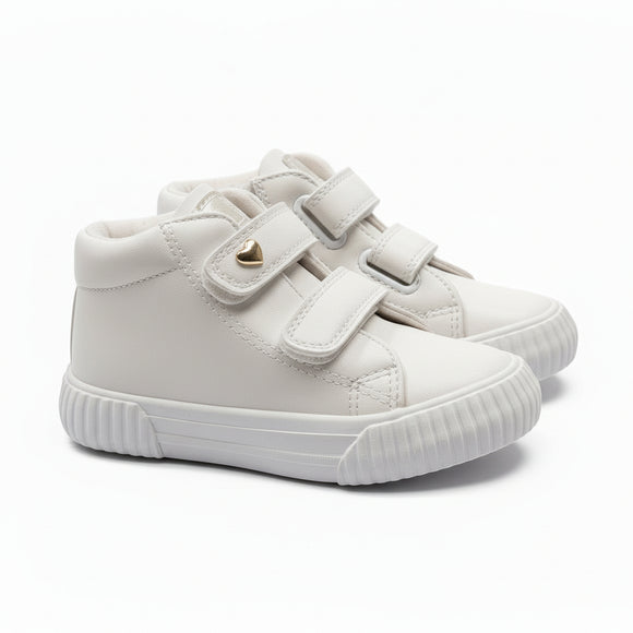 White Double Velcro Strap High Top White REDTAG